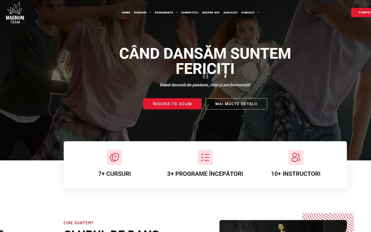 Captură din site-ul magnumteam.ro